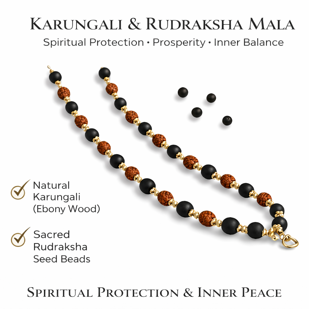 Karungali Rudraksha Malai Gold Plated Necklace