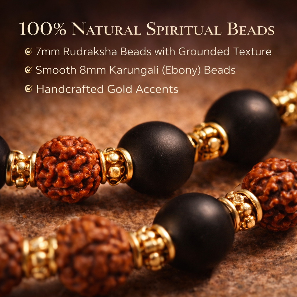 Karungali Rudraksha Malai Gold Plated Necklace