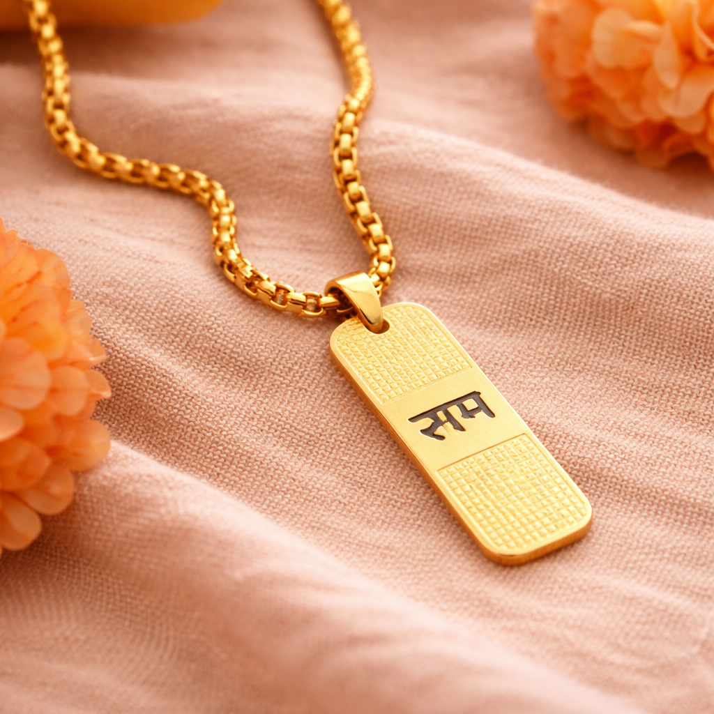 24K Gold Plated Ram Naam Necklace