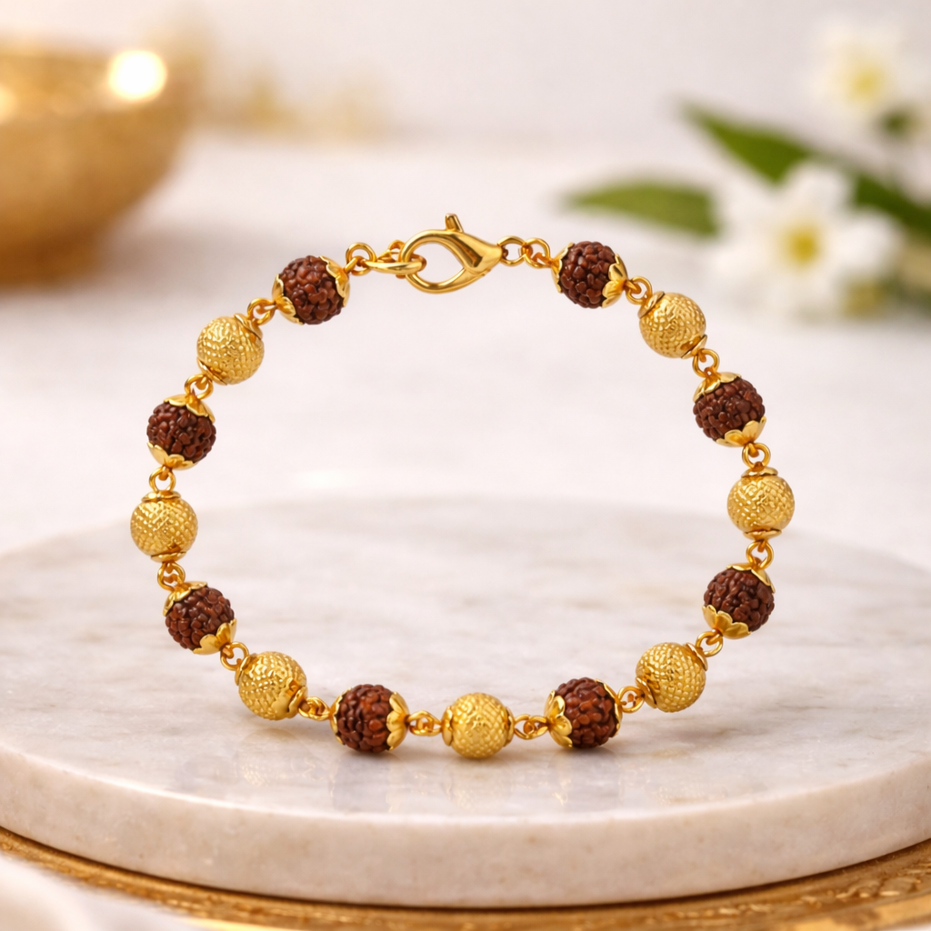 Rudraksha Bracelet for Women (Gold Plated)