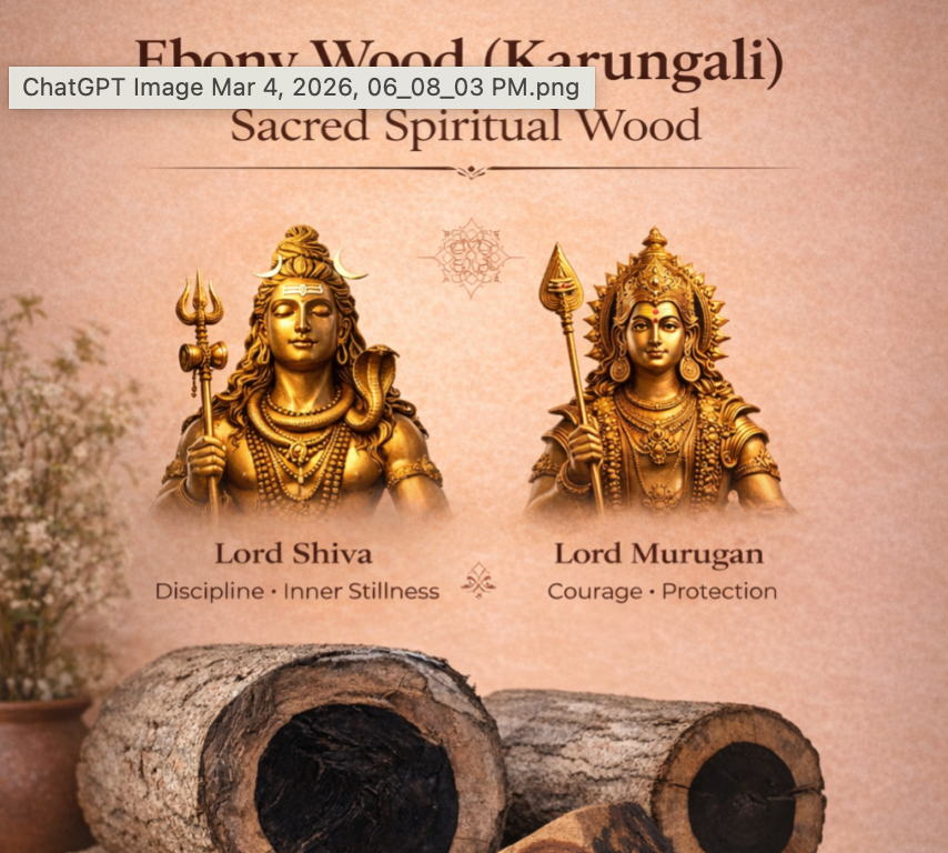 Karungali Malai Silver Cap Necklace