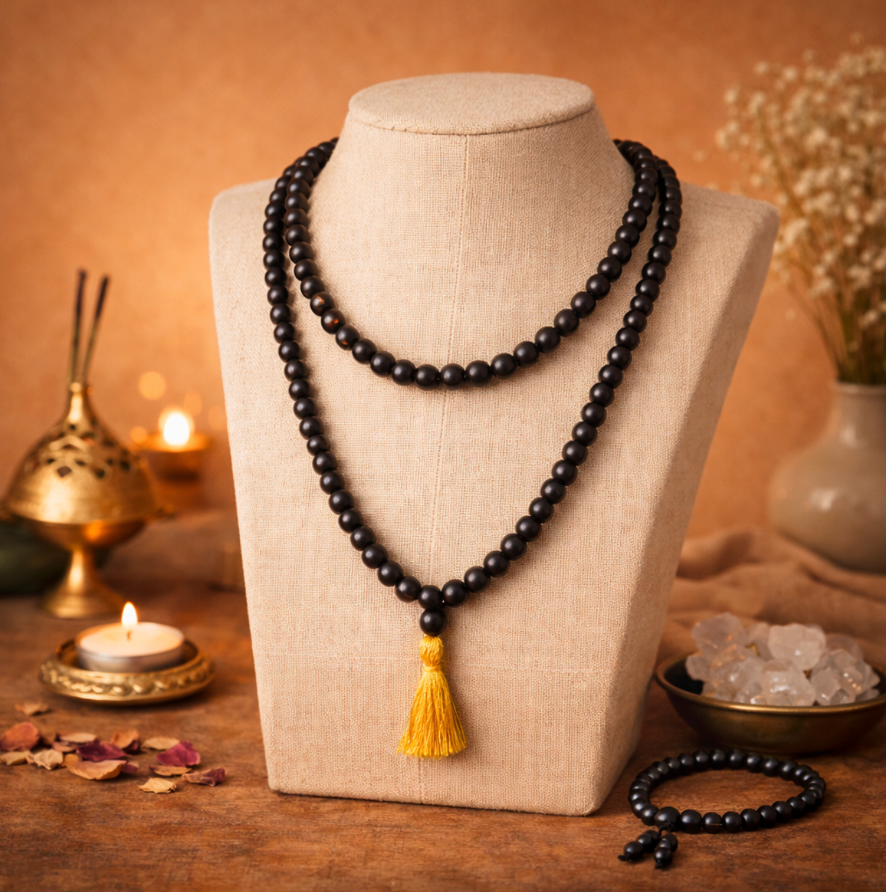 Karungali Malai 108-Beads & Karungali Malai Bracelet Combo